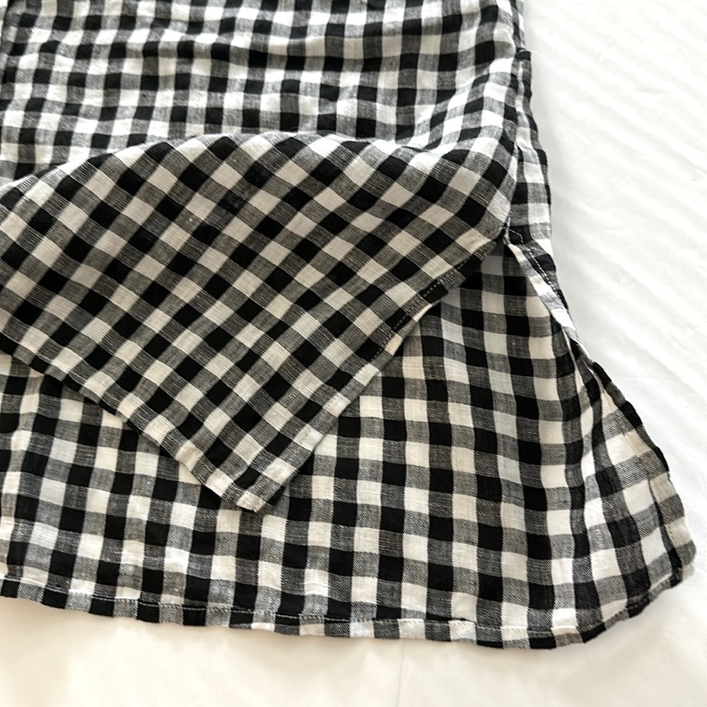 EILEEN FISHER || Sleeveless Black and White Linen Tunic Top. Sz. XL - Picture 10 of 16